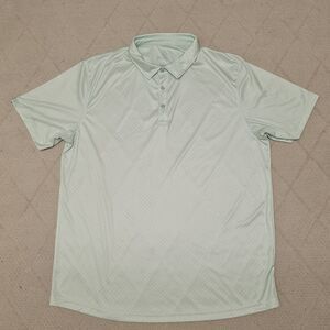 Swannies Golf Polo Shirt Mens 2XL Diamond Geometric Mint Green Activewear Preppy